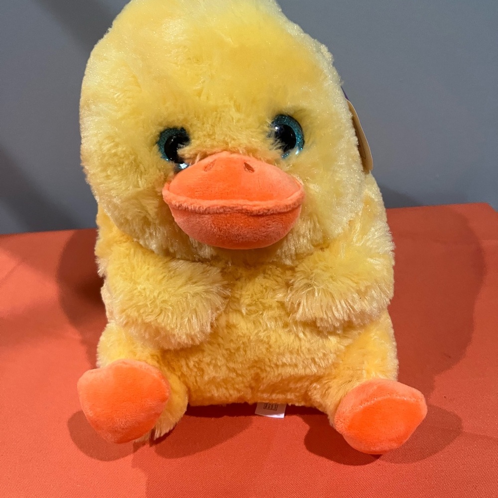 6/$25 Yellow and Orange Stuffed Duck with Fluffy Texture - Picture 9 of 10